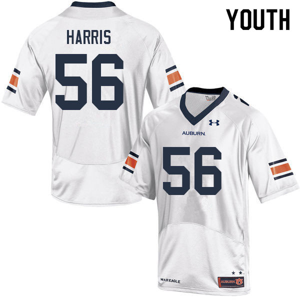 Youth Auburn Tigers #56 E.J. Harris White 2022 College Stitched Football Jersey
